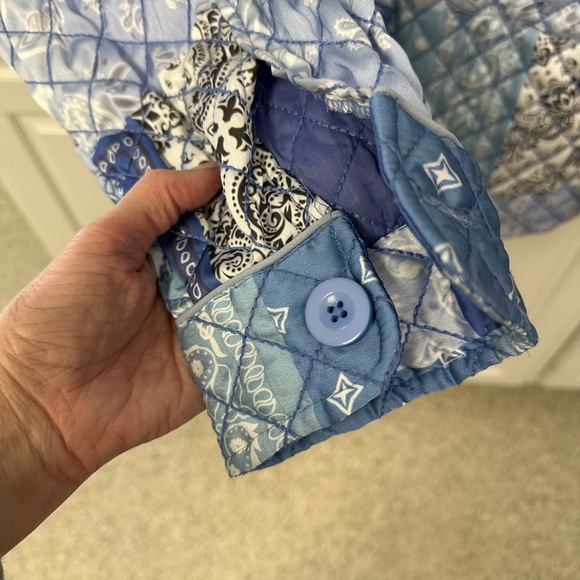 NWT Anthropologie Not So Serious Priya Quilted Blue Shirt Jacket Size- Large - Picture 6 of 10